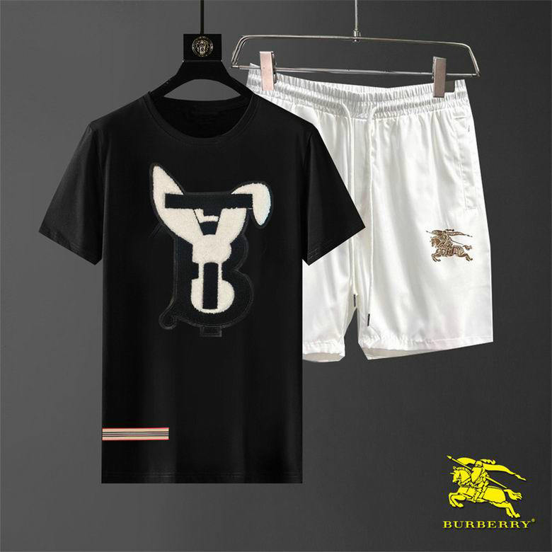 Wholesale Cheap B urberry Short Sleeve Men Tracksuit for Sale