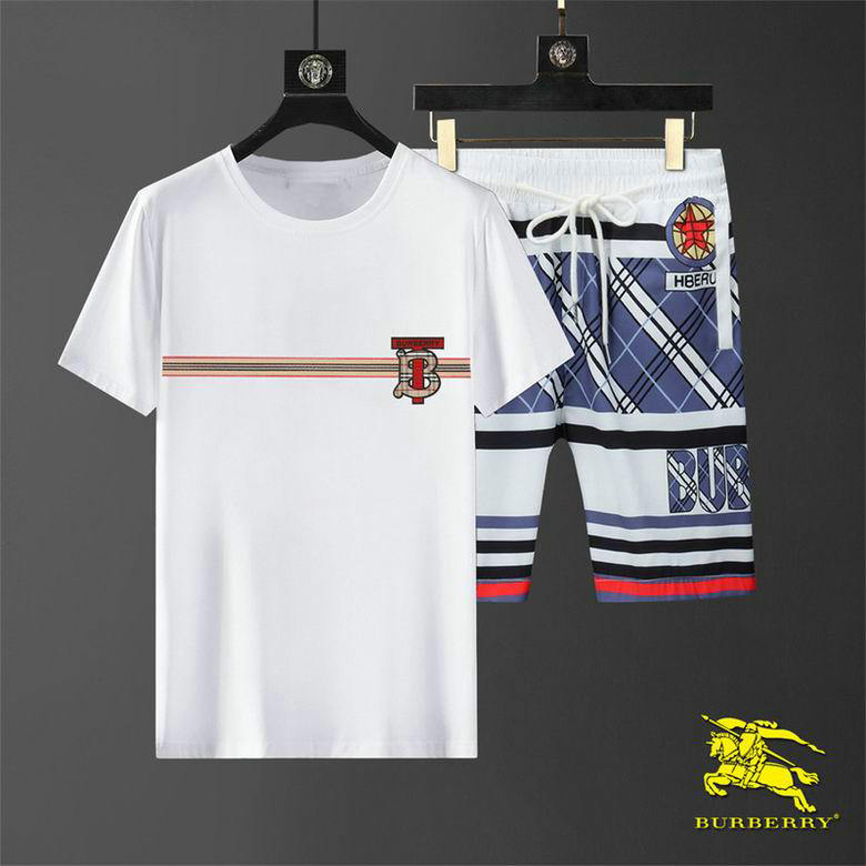 Wholesale Cheap B urberry Short Sleeve Men Tracksuit for Sale