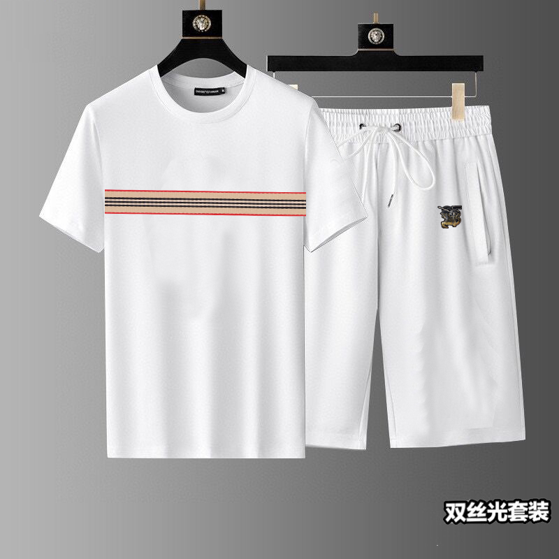 Wholesale Cheap B urberry Short Sleeve Replica Tracksuits for Sale