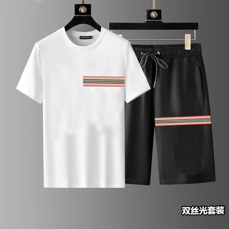 Wholesale Cheap B urberry Short Sleeve Replica Tracksuits for Sale