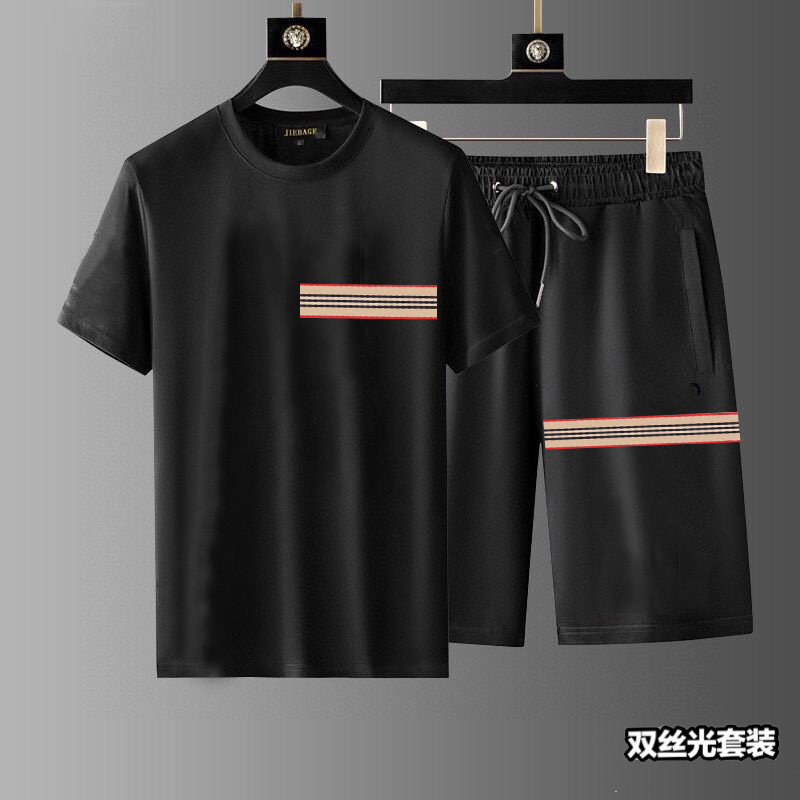 Wholesale Cheap B urberry Short Sleeve Replica Tracksuits for Sale
