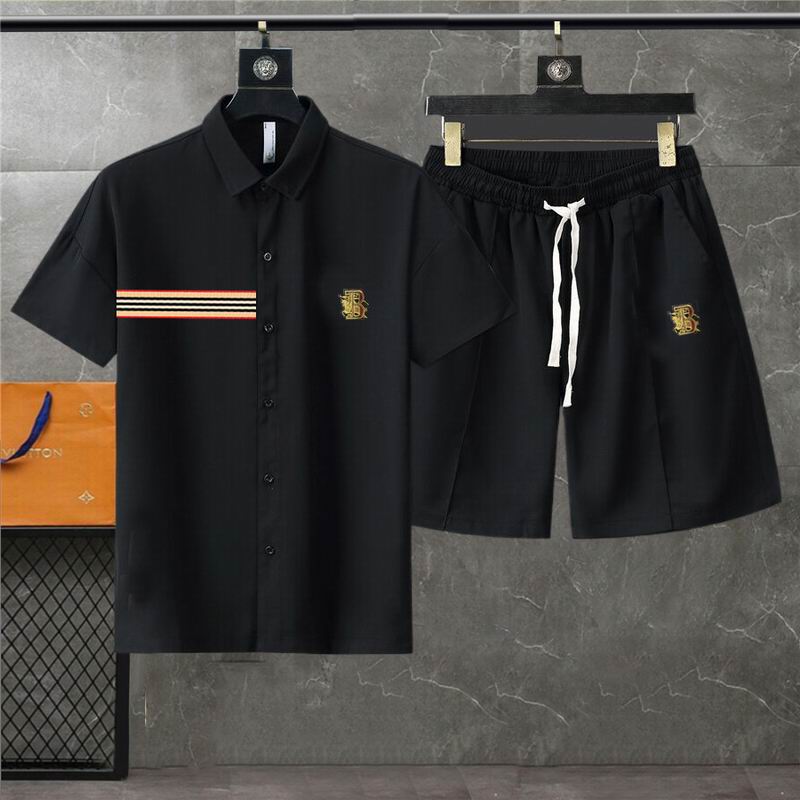 Wholesale Cheap B urberry Short Sleeve Replica Tracksuits for Sale