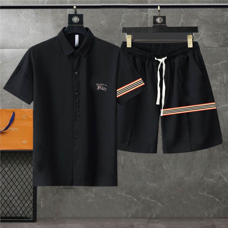 Wholesale Cheap B urberry Short Sleeve Replica Tracksuits for Sale