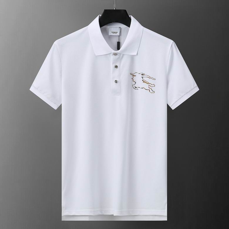 Wholesale Cheap B urberry Short Sleeve Lapel Replica T Shirts for Sale
