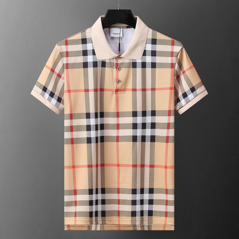 Wholesale Cheap B urberry Short Sleeve Lapel Replica T Shirts for Sale