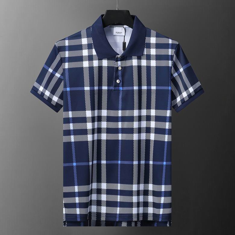Wholesale Cheap B urberry Short Sleeve Lapel Replica T Shirts for Sale