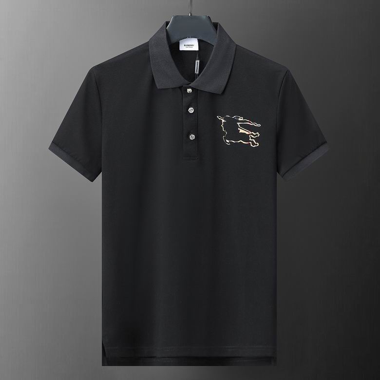 Wholesale Cheap B urberry Short Sleeve Lapel Replica T Shirts for Sale