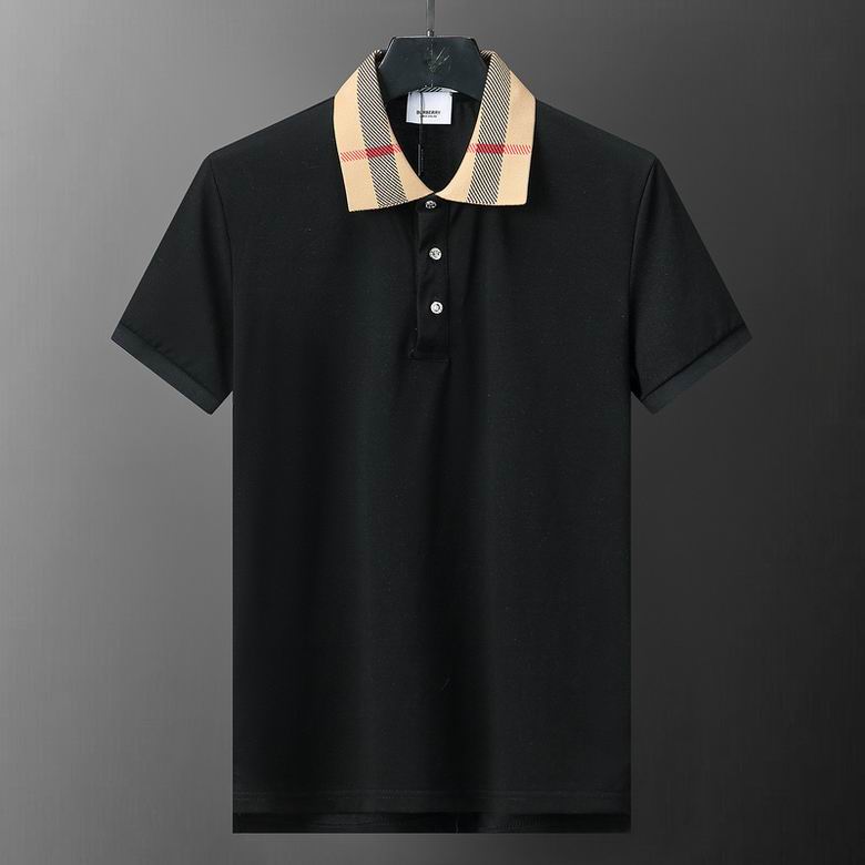 Wholesale Cheap B urberry Short Sleeve Lapel Replica T Shirts for Sale