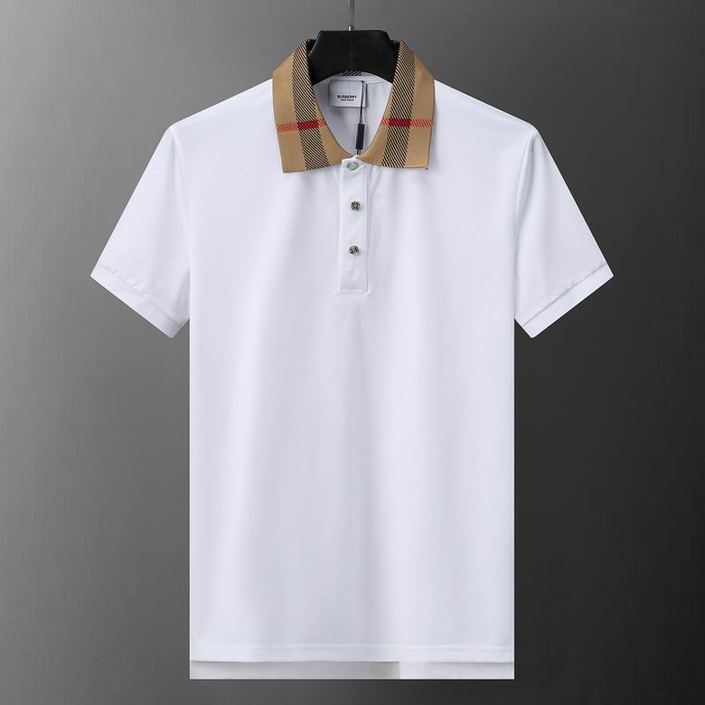 Wholesale Cheap B urberry Short Sleeve Lapel Replica T Shirts for Sale