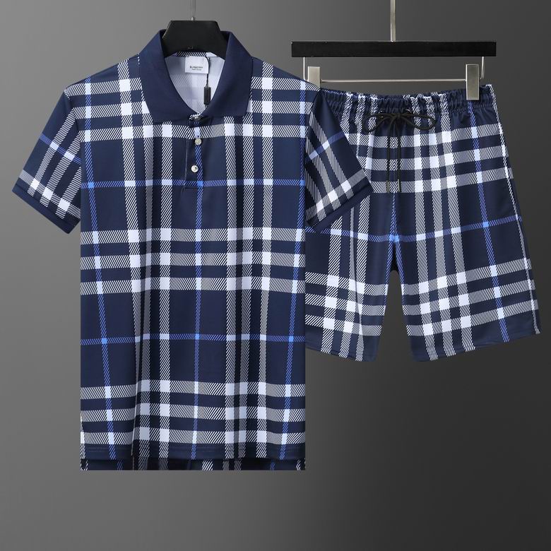 Wholesale Cheap B urberry Short Sleeve Replica Tracksuits for Sale
