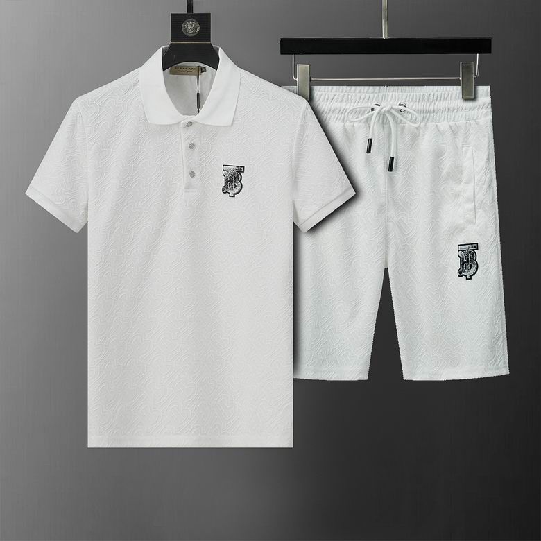 Wholesale Cheap B urberry Short Sleeve Replica Tracksuits for Sale