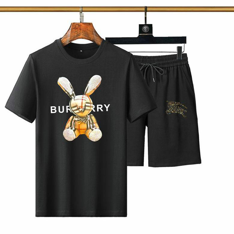 Wholesale Cheap B urberry Short Sleeve Men Tracksuit for Sale