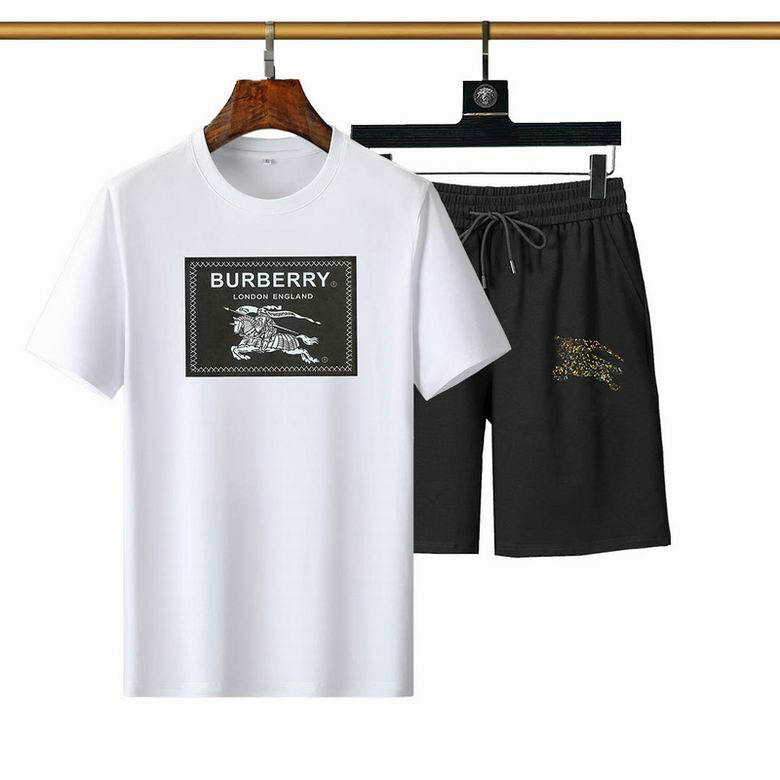 Wholesale Cheap B urberry Short Sleeve Men Tracksuit for Sale