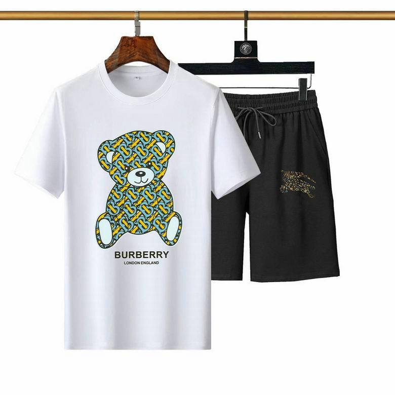 Wholesale Cheap B urberry Short Sleeve Men Tracksuit for Sale