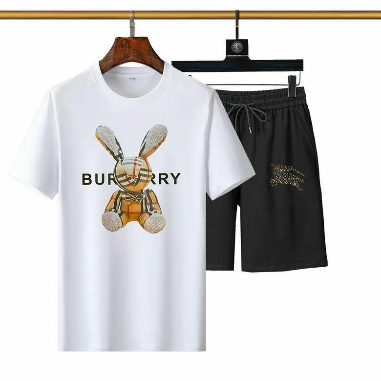 Wholesale Cheap B urberry Short Sleeve Men Tracksuit for Sale