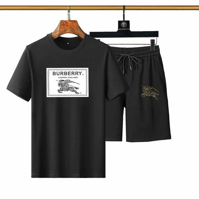 Wholesale Cheap B urberry Short Sleeve Men Tracksuit for Sale