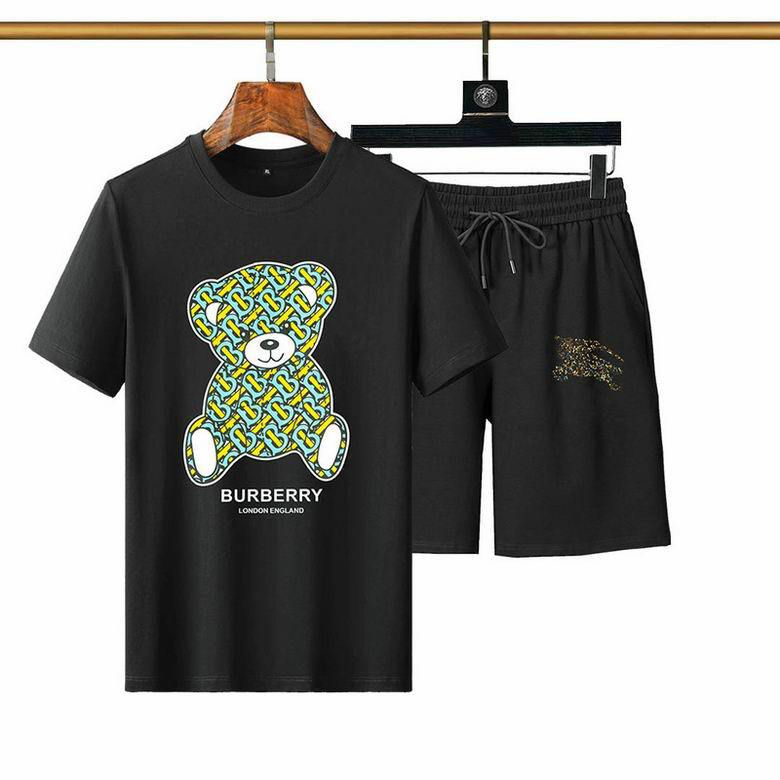 Wholesale Cheap B urberry Short Sleeve Men Tracksuit for Sale