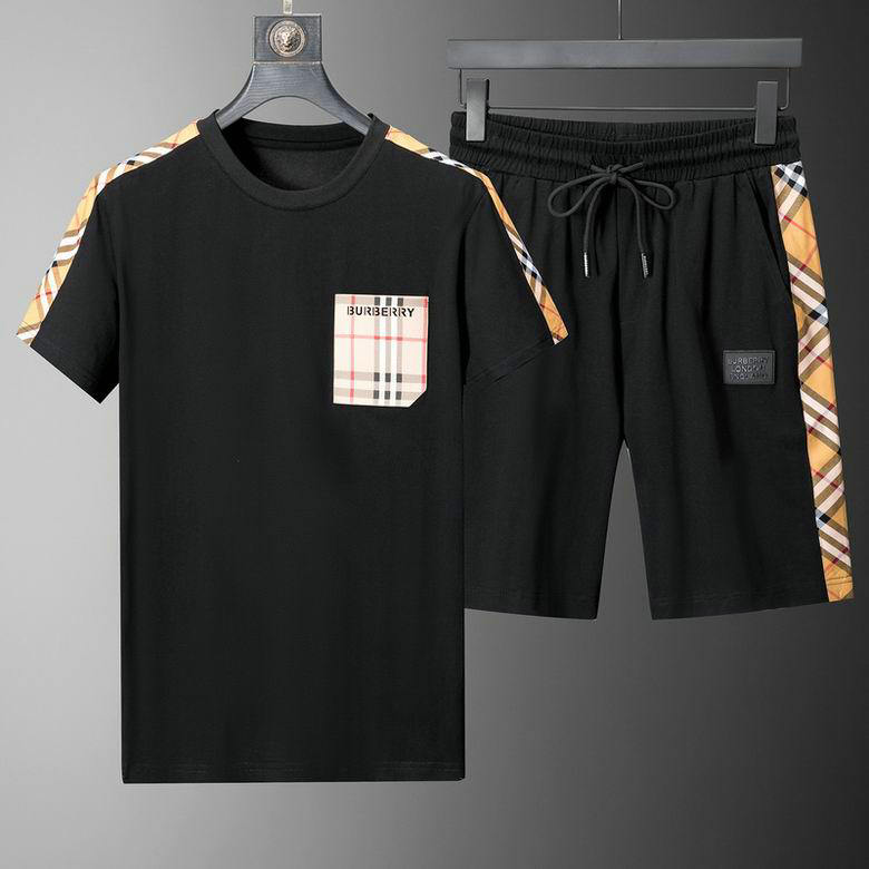 Wholesale Cheap B urberry Short Sleeve Men Tracksuit for Sale