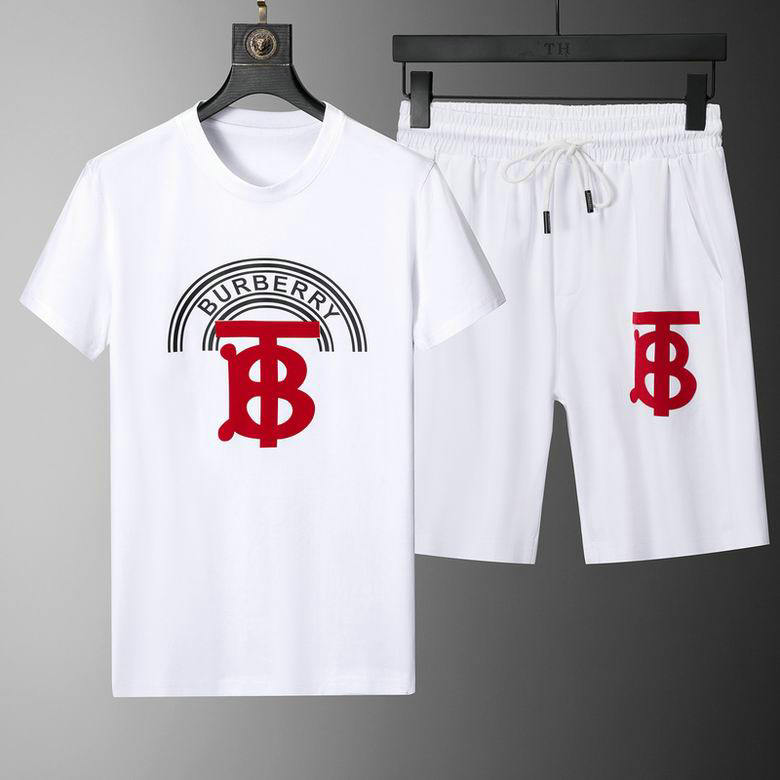 Wholesale Cheap B urberry Short Sleeve Men Tracksuit for Sale