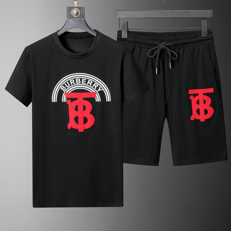 Wholesale Cheap B urberry Short Sleeve Men Tracksuit for Sale