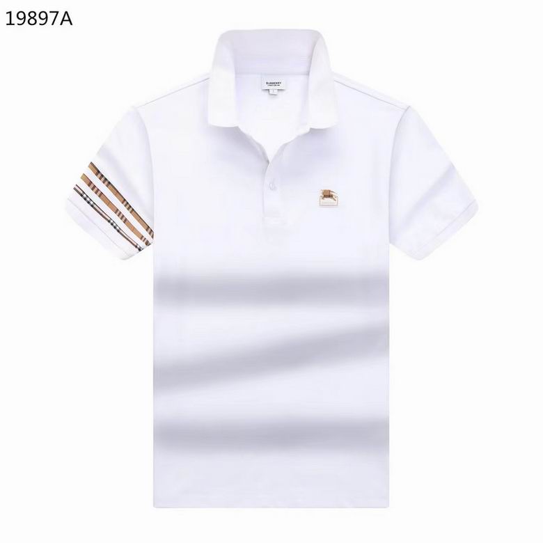 Wholesale Cheap B urberry Short Sleeve Lapel Replica T Shirts for Sale