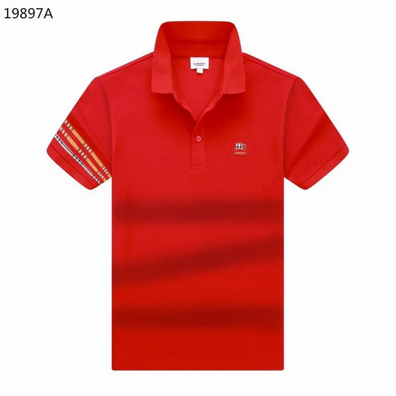Wholesale Cheap B urberry Short Sleeve Lapel Replica T Shirts for Sale