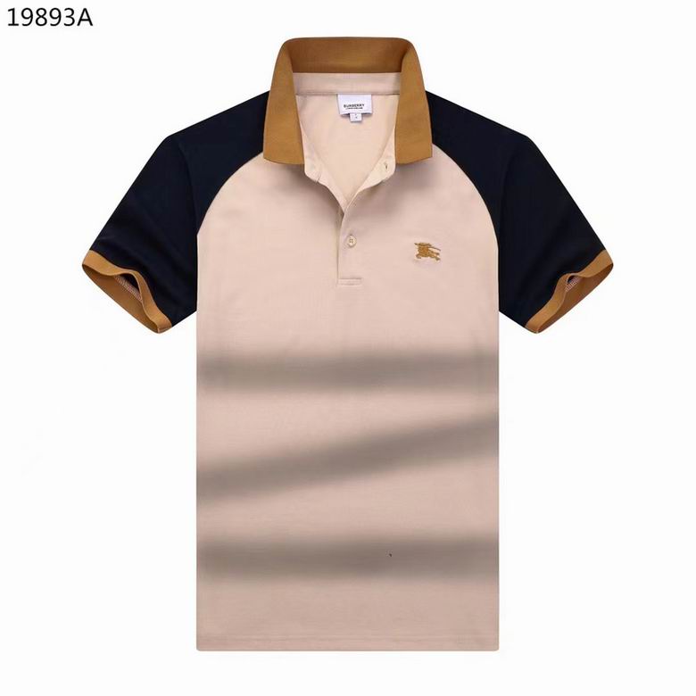Wholesale Cheap B urberry Short Sleeve Lapel Replica T Shirts for Sale