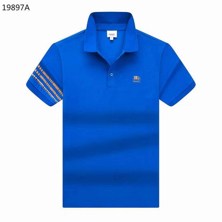 Wholesale Cheap B urberry Short Sleeve Lapel Replica T Shirts for Sale
