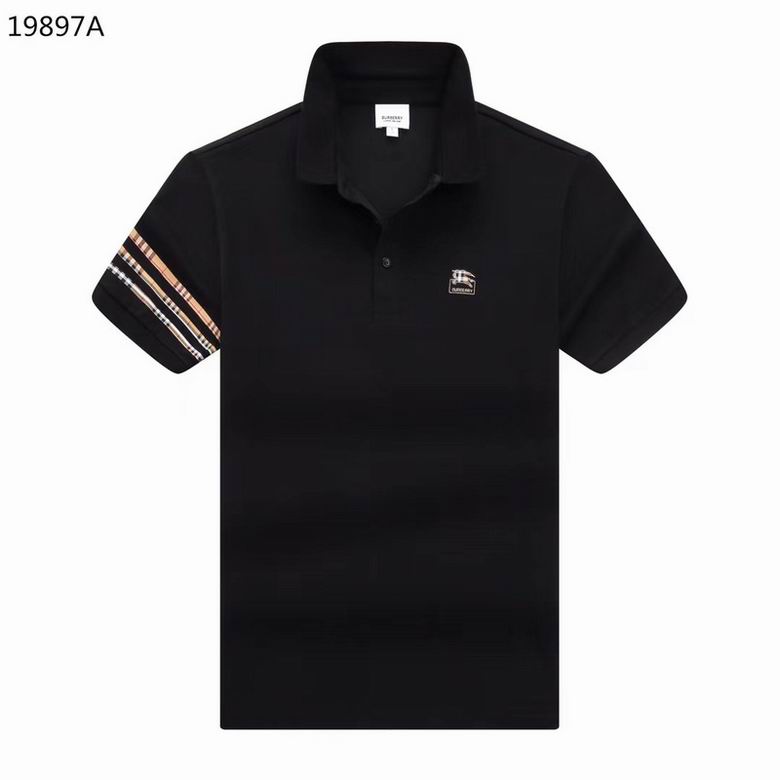 Wholesale Cheap B urberry Short Sleeve Lapel Replica T Shirts for Sale