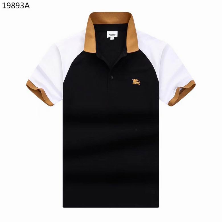 Wholesale Cheap B urberry Short Sleeve Lapel Replica T Shirts for Sale