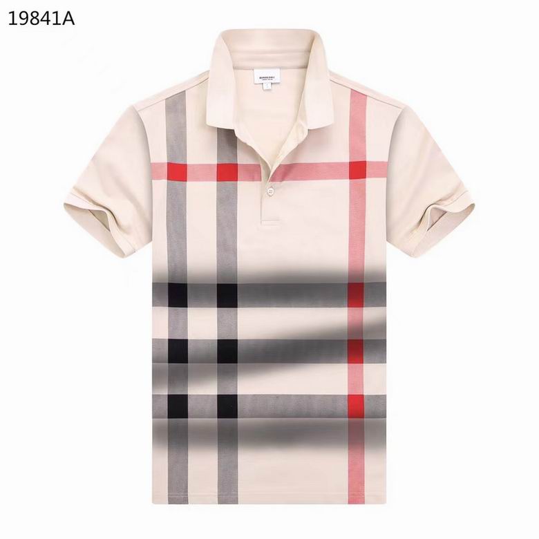 Wholesale Cheap B urberry Short Sleeve Lapel Replica T Shirts for Sale