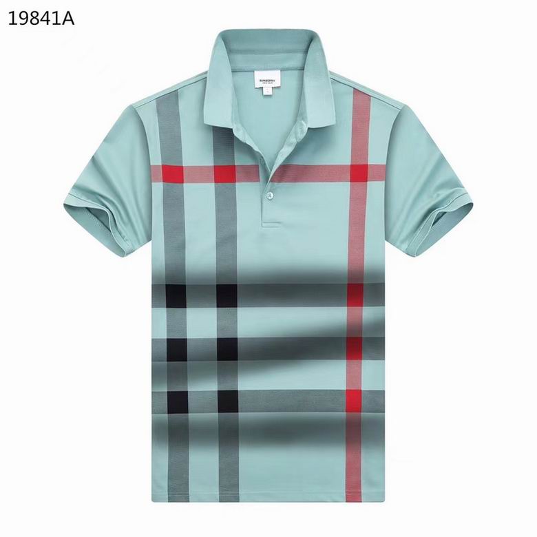 Wholesale Cheap B urberry Short Sleeve Lapel Replica T Shirts for Sale