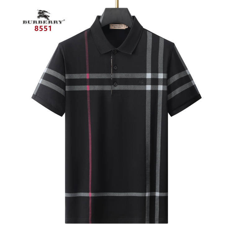 Wholesale Cheap B urberry Short Sleeve Lapel Replica T Shirts for Sale
