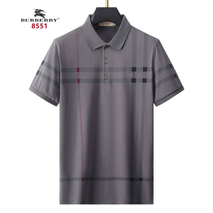 Wholesale Cheap B urberry Short Sleeve Lapel Replica T Shirts for Sale
