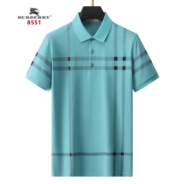 Wholesale Cheap B urberry Short Sleeve Lapel Replica T Shirts for Sale