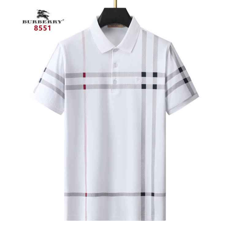 Wholesale Cheap B urberry Short Sleeve Lapel Replica T Shirts for Sale