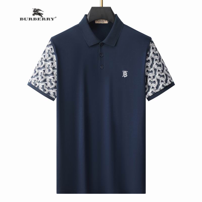 Wholesale Cheap B urberry Short Sleeve Lapel Replica T Shirts for Sale