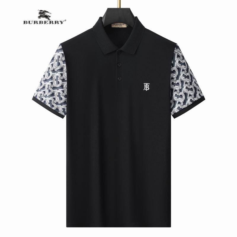 Wholesale Cheap B urberry Short Sleeve Lapel Replica T Shirts for Sale