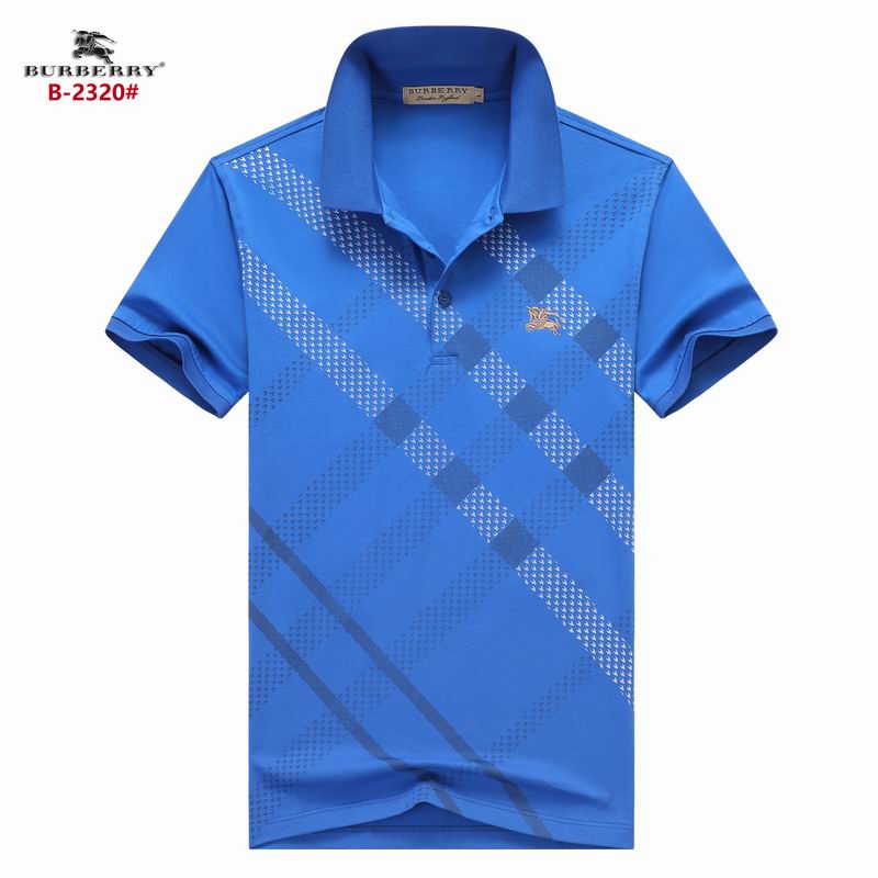 Wholesale Cheap B urberry Short Sleeve Lapel Replica T Shirts for Sale