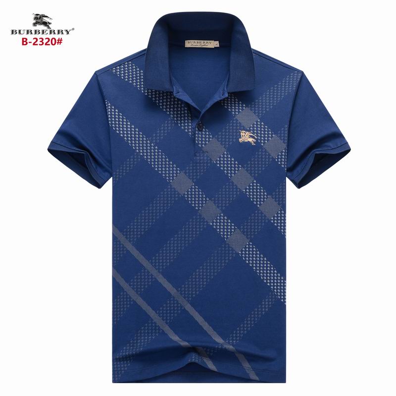 Wholesale Cheap B urberry Short Sleeve Lapel Replica T Shirts for Sale