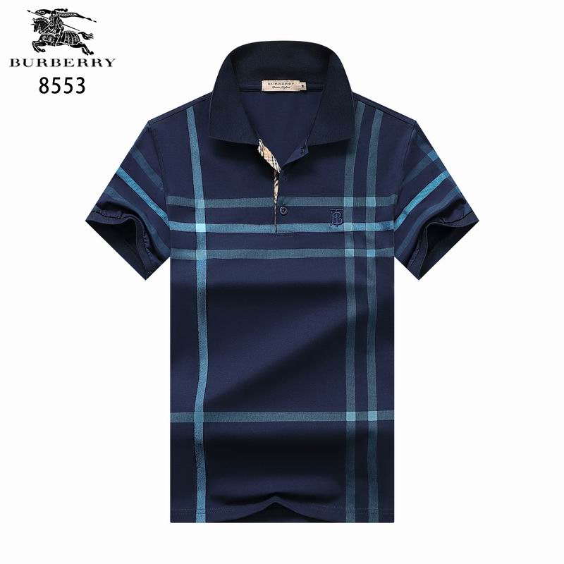 Wholesale Cheap B urberry Short Sleeve Lapel Replica T Shirts for Sale