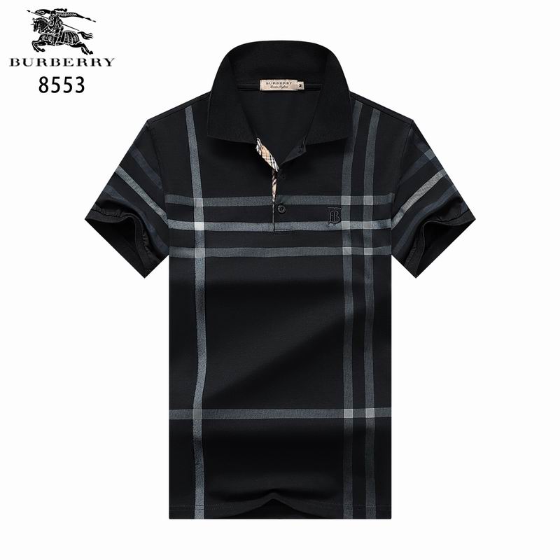Wholesale Cheap B urberry Short Sleeve Lapel Replica T Shirts for Sale
