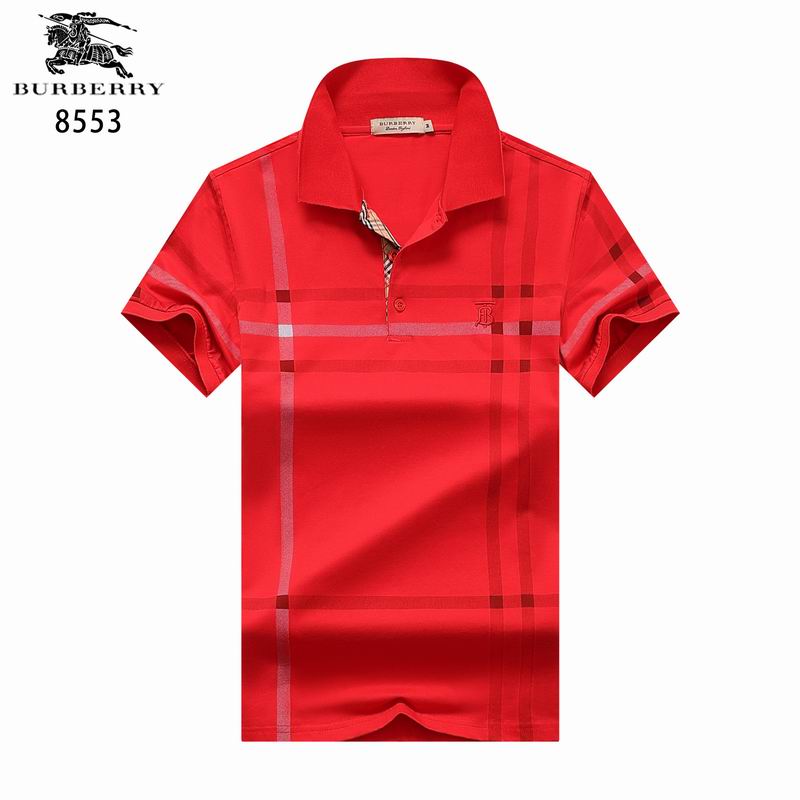 Wholesale Cheap B urberry Short Sleeve Lapel Replica T Shirts for Sale