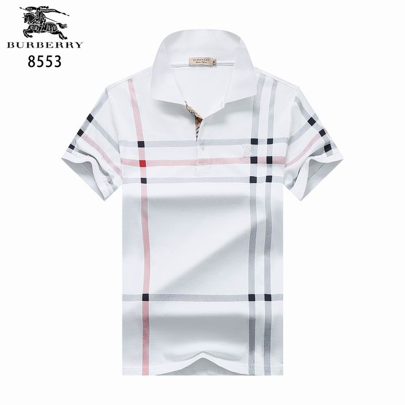 Wholesale Cheap B urberry Short Sleeve Lapel Replica T Shirts for Sale