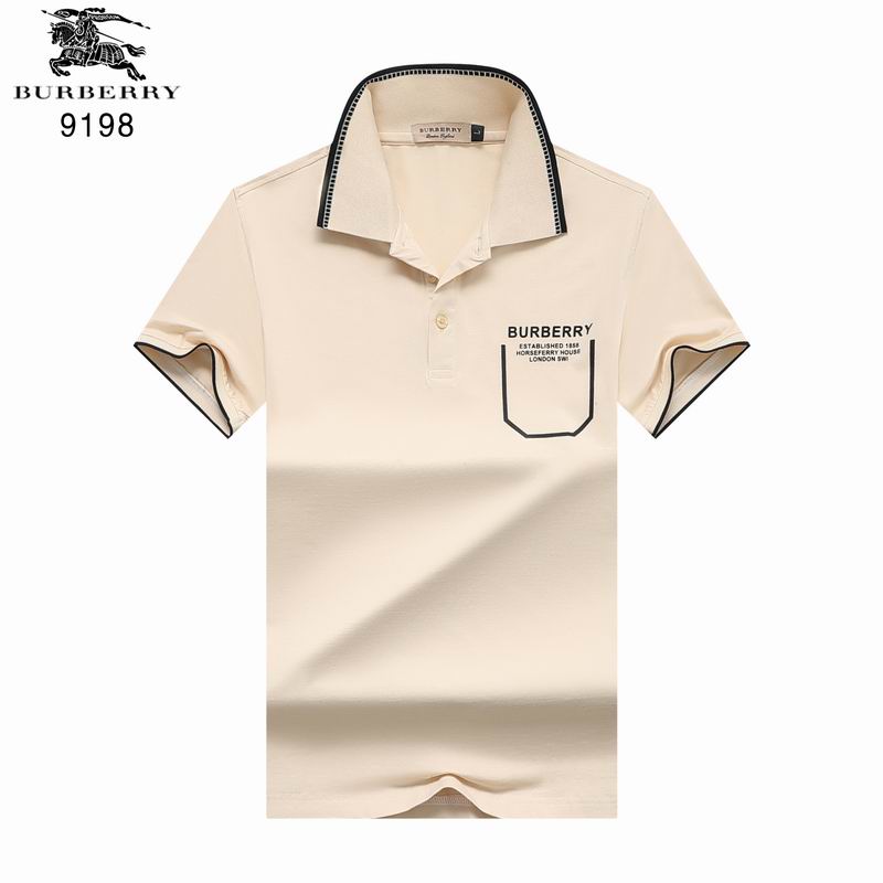 Wholesale Cheap B urberry Short Sleeve Lapel Replica T Shirts for Sale