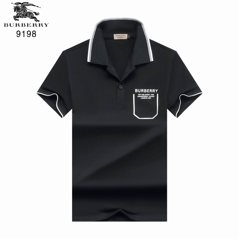 Wholesale Cheap B urberry Short Sleeve Lapel Replica T Shirts for Sale