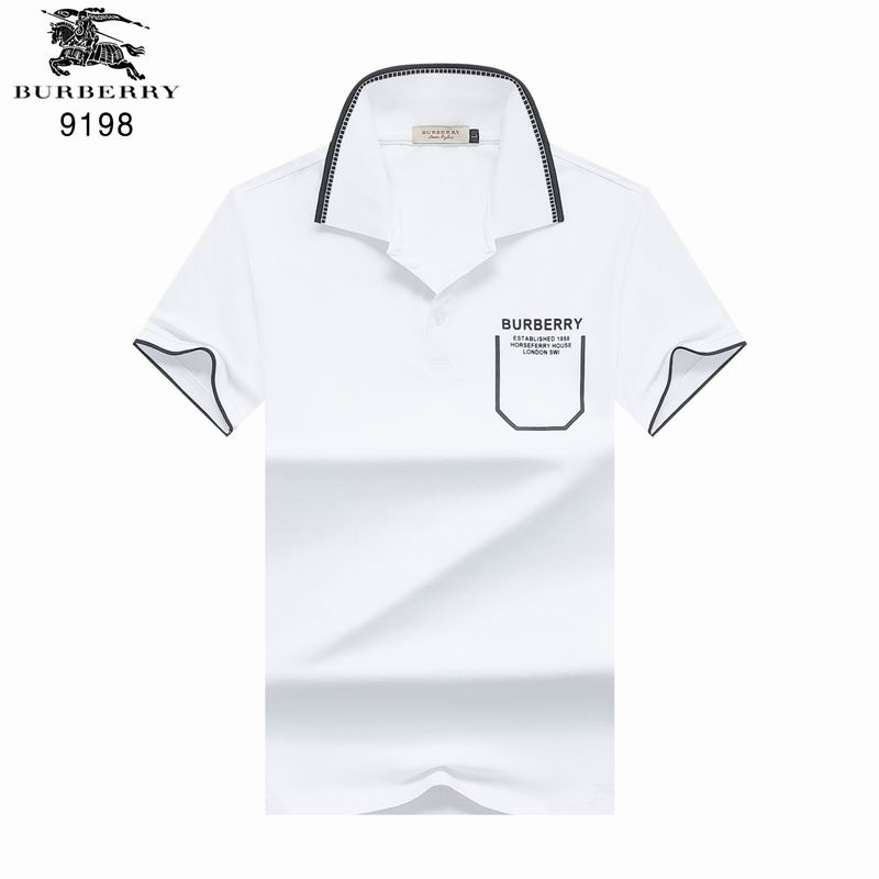 Wholesale Cheap B urberry Short Sleeve Lapel Replica T Shirts for Sale