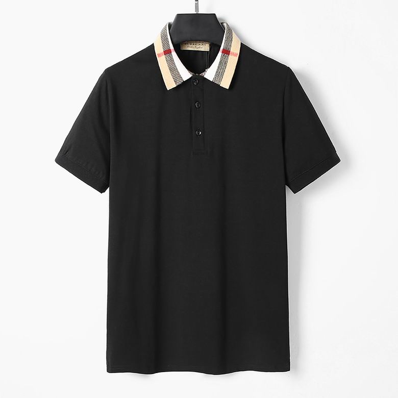 Wholesale Cheap B urberry Short Sleeve Lapel Replica T Shirts for Sale