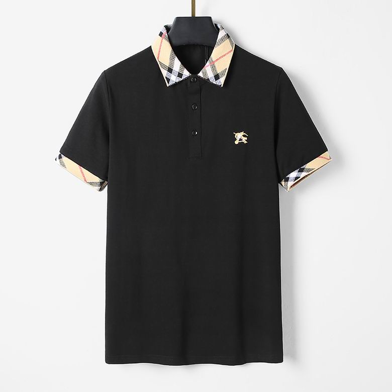Wholesale Cheap B urberry Short Sleeve Lapel Replica T Shirts for Sale