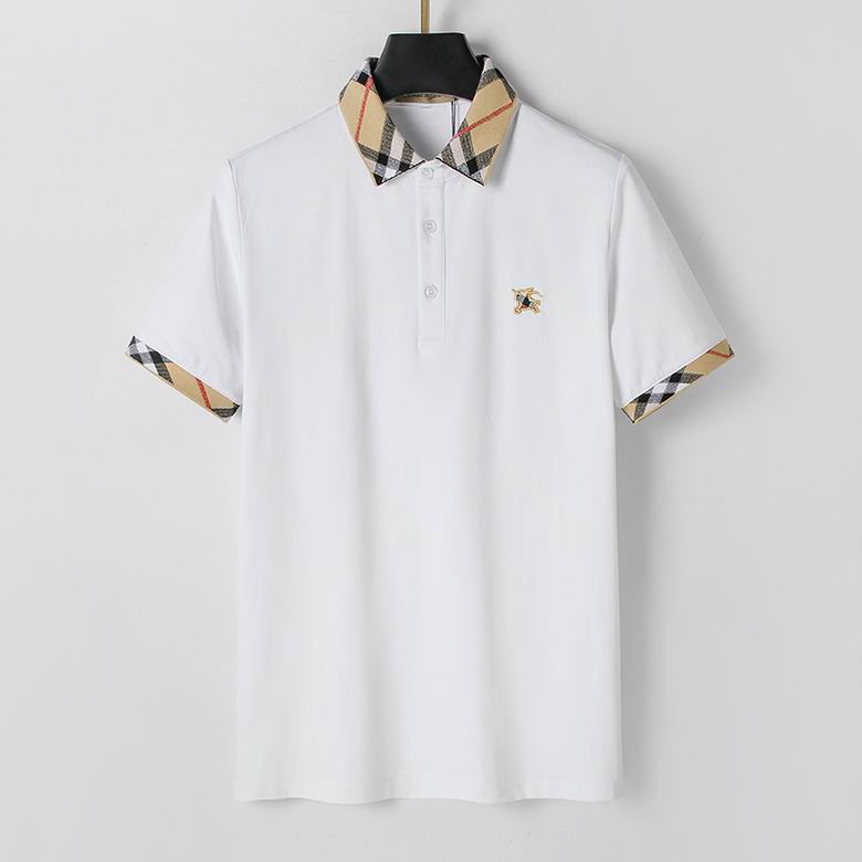 Wholesale Cheap B urberry Short Sleeve Lapel Replica T Shirts for Sale